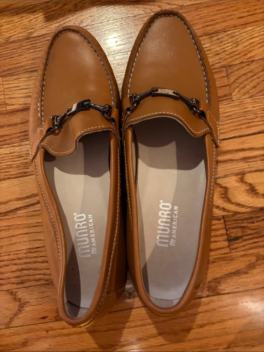 Munro Tan Leather Bit Loafers